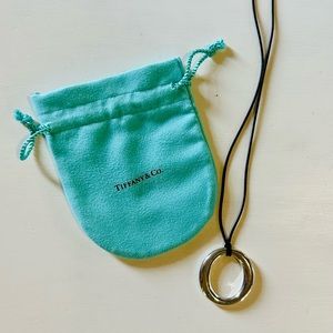 Authentic Tiffany & Co. Elsa Peretti Circle Pendant Necklace 18" Silver 925.